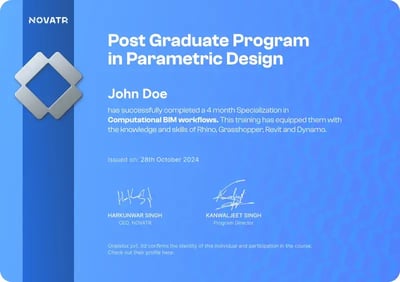 Specialisation Certificate - Computational BIM Workflows