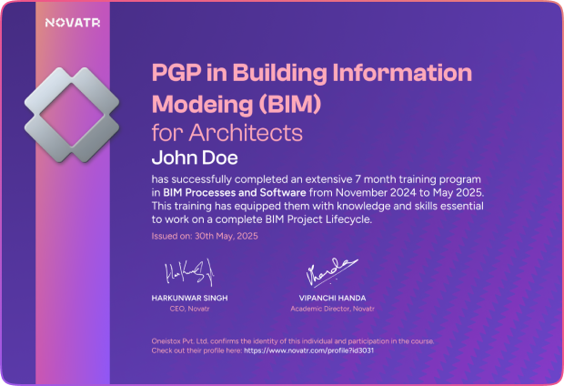 Novatr Program Certificate